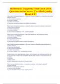 Differential Diagnosis Final Exam 2024|  Questions with Correct |Certified Quality  Graded A+