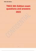 TNCC 8th Edition exam questions and answers.