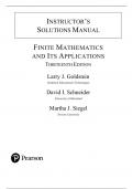 Solution Manual for Finite Mathematics And Its Applications 13th Edition by Larry J. Goldstein, David I. Schneider, Martha J. Siegel , Jill Simmons || All Chapters ||Updated Version A+