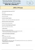 APEA 3P Exam | FULLY SOLVED (PROFESSOR VERIFIED) | ALREADY GRADED A+