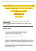 Test Bank For Foundations for Population Health in Community Public Health Nursing 5th Edition by Marcia Stanhope, Jeanette Lancaster|| All Chapter (1-32) TEST BANK For ESSENTIALS OF PATHOPHYSIOLOGY 4TH EDITION By Porth || All Chapters || Updated Version 