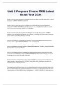 Unit 2 Progress Check: MCQ Latest  Exam Test 2024