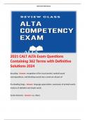 2021 CALT ALTA Exam Questions Containing 362 Terms with Definitive Solutions 2024