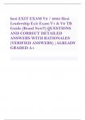 hesi EXIT EXAM V2 / 2023 Hesi Leadership Exit Exam V1 & V2 TB Guide (Brand New!!) QUESTIONS AND CORRECT DETAILED ANSWERS WITH RATIONALES (VERIFIED ANSWERS) |ALREADY GRADED A+