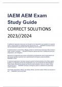 IAEM AEM Exam Study Guide CORRECT SOLUTIONS 2024