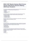 WGU C207 Module Quizzes Multi Choice Version Data-Driven Decision Making 2024 Exam Graded A