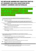 ATI DETAILED ANSWER KEY PRACTICE TEST #2 ATI NURSING 2023-2024 QUESTIONS WITH CORRECT ANSWERS AND RATIONALES