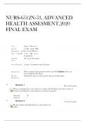 Exam (elaborations) NURS6512 / NURS 6512 Advanced Health Assessment 