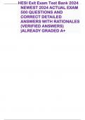 HESI Exit Exam Test Bank 2024 NEWEST 2024 ACTUAL EXAM 500 QUESTIONS AND CORRECT DETAILED ANSWERS WITH RATIONALES (VERIFIED ANSWERS) |ALREADY GRADED A+