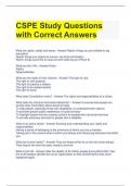 CSPE Study Questions with Correct Answers