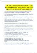 ARGUS Enterprise Certification Exam  Review Questions with Correct Answers|  2024/2025 Update| Verified by Expert 