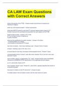 CA LAW Exam Questions with Correct Answers