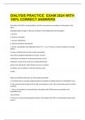 DIALYSIS PRACTICE  EXAM 2024 WITH 100% CORRECT ANSWERS