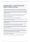 Aceable Agent - Level 9 Texas Real Estate License Act Exam  Questions and Answers