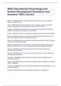 WGU Educational Psychology and Human Development Questions and Answers 100% Correct