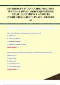 INTERIOR FF STUDY GUIDE/ PRACTICE  TEST (MULTIPLE CHOICE QUESTIONS)  EXAM | QUESTIONS & ANSWERS  (VERIFIED) | LATEST UPDATE | GRADED  A+