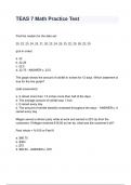 TEAS 7 Math Practice Test questions with complete solution 