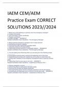 IAEM CEM/AEM Practice Exam CORRECT SOLUTIONS 2024