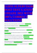 2024 IAHSS SUPERVISOR POST TEST LATEST UPDATE   WITH 100% CORRECT SOLUTIONS