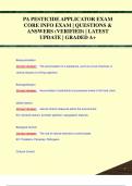 PA PESTICIDE APPLICATOR EXAM  CORE INFO EXAM | QUESTIONS &  ANSWERS (VERIFIED) | LATEST  UPDATE | GRADED A+