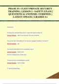 PHASE IV: CLEET PRIVATE SECURITY  TRAINING; LESSON I - SAFETY EXAM |  QUESTIONS & ANSWERS (VERIFIED) |  LATEST UPDATE | GRADED A+PHASE IV: CLEET PRIVATE SECURITY  TRAINING; LESSON I - SAFETY EXAM |  QUESTIONS & ANSWERS (VERIFIED) |  LATEST UPDATE | GRADED
