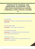 PRINCIPLES OF FINANCIAL AND  MANAGERIAL ACCOUNTING - D196  WGU EXAM | QUESTIONS & ANSWERS  (VERIFIED) | LATEST UPDATE | GRADED  A+