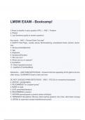 LMSW EXAM - Bootcamp Questions and Answers Latest Study Guide  (A+ GRADED 100% VERIFIED)