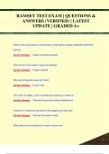 RAMSEY TEST EXAM | QUESTIONS &  ANSWERS (VERIFIED) | LATEST  UPDATE | GRADED A+RAMSEY TEST EXAM | QUESTIONS &  ANSWERS (VERIFIED) | LATEST  UPDATE | GRADED A+