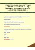 SERVICENOW CIS - SAM (SOFTWARE  ASSET MANAGEMENT) EXAM |  QUESTIONS & ANSWERS (VERIFIED) |  LATEST UPDATE | GRADED A+