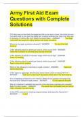 Army First Aid Exam Questions with Complete Solutions