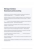 Michigan Builders Business/Law/Accounting Exam With Questions & Correct Solutions Latest Update (A+ GRADED 100% VERIFIED)