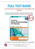 Test Bank for Clayton's Basic Pharmacology for Nurses 19th Edition By Bruce Clayton, Michelle Willihnganz, Samuel Gurevitz Chapter 1-48 Complete Guide A+