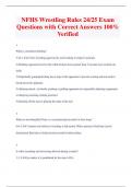 NFHS Wrestling Rules 24/25 Exam  Questions with Correct Answers 100%  Verified 