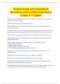 Norkus Final Self Assessment Questions with Verified Questions|  Grade A+ Update 