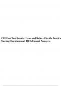CEUFast Test Results: Laws and Rules - Florida Board of Nursing Questions and 100%Correct Answers, CEUFast Test Results: Psychopharmacology -Medication for the Mind Questions and Answers 2024 [UPDATED], CEUFast Test Results: The Assessment and Management 