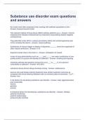 Substance use disorder exam questions and answers