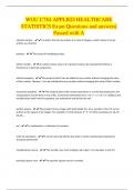 WGU C784 APPLIED HEALTHCARE  STATISTICS Exam Questions and answers|  Passed with A