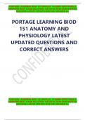 PORTAGE LEARNING BIOD  151 ANATOMY AND  PHYSIOLOGY LATEST  UPDATED QUESTIONS AND  CORRECT ANSWERS