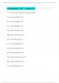 Chemistry 101 - Exam #1 Questions and answers latest update