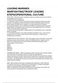 LEADING MARINES: WARFIGHTING/TROOP LEADING STEPS/OPERATIONAL CULTURE