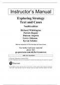 Solution Manual for Exploring Strategy Text And Cases 12th Edition Gerry Johnson, Richard Whittington||ISBN : 9781292282503||All Chapters||Complete Guide A+