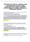 2024 HESI EXIT CRITICAL THINKING EXAM TEST BANK 2024 | ACTUAL EXAM QUESTIONS AND CORRECT ANSWERS WITH RATIONALE | ALREADY GRADED A+ | PROFESSOR VERIFIED