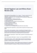 Dental Hygiene Law and Ethics Exam Review (CA)