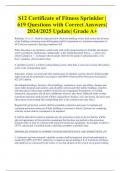 S12 Certificate of Fitness Sprinkler | 619 Questions with Correct Answers|  2024/2025 Update| Grade A+