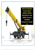 NCCCO Mobile Crane Exam (2024/ 2025) Questions and 100% Correct Verified Answers| Grade A