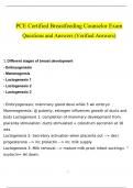 PCE Certified Breastfeeding Counselor Exam Questions and Answers (2024 / 2025) (Verified Answers)