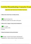 Certified Breastfeeding Counselor Exam Questions and Answers (2024 / 2025) (Verified Answers)