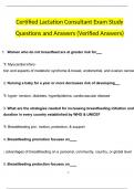 Certified Lactation Counselor Exam Study Guide Questions and Answers (2024 / 2025) (Verified Answers)