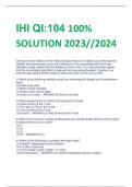 UPDATED IHI QI:104 100% SOLUTION 2023//2024