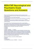 MSN-FNP Neurological and Psychiatric Exam Questions and Answers